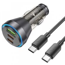 Автомобільний зарядний пристрій HOCO NZ12D 2 Type-C PD 60W + USB-A QC3.0 + кабель TYPE-C - TYPE-C