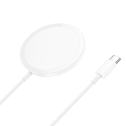 Бездротовий зарядний пристрій HOCO CW52 Magnetic Wireless Fast Charger 15W, білий