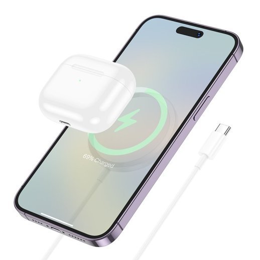 Бездротовий зарядний пристрій HOCO CW52 Magnetic Wireless Fast Charger 15W, білий