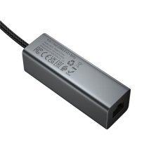 USB HUB HOCO HB1D 4in1 (USB to USB2.0*3+RJ45), сірий