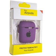 Чохол для Apple AirPods 2 з карабіном NEW (з лого яблуко) з'єднаний 45