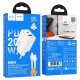 Зарядний пристрій HOCO N69 Nuevo, PD20W + QC3.0, два порти (USB-C + USB-A), комплект з кабелем Type-C to Lightning, EU-вилка, білий