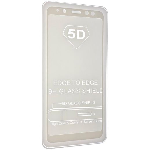 Скло 5D FULL GLUE TRIPLEX Samsung A530 Galaxy A8 (2018) БІЛИЙ тех. пак.