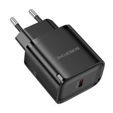 Мережевий зарядний пристрій BOROFONE BA84A TYPE-C PD 30W, чорний