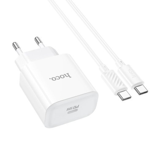 Мережевий зарядний пристрій HOCO C76A PRO TYPE-C PD 30W + КАБЕЛЬ TYPE-C - TYPE-C