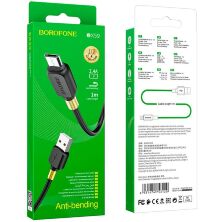 USB кабель BOROFONE BX59 silicone USB - micro USB, чорний