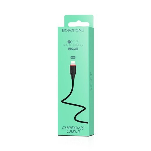 USB кабель BOROFONE BX17 USB - Lightning чорний