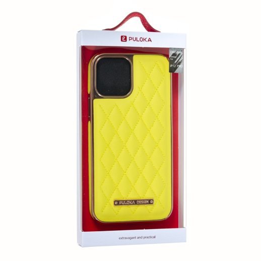 Чохол Puloka Leather Case для Apple iPhone 12 / 12 Pro Yellow