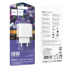 Мережевий зарядний пристрій HOCO CS52A USB QC 3.0, білий