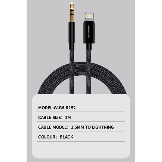 Кабель AUX WUW R152 Lightning - jack 3.5 мм