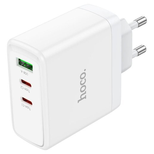 Мережевий зарядний пристрій HOCO N30 2 TYPE-C PD 65W + USB QC 3.0, белый