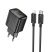 Мережевий зарядний пристрій HOCO CS25A TYPE-C PD 20W + USB QC3.0 + КАБЕЛЬ TYPE-C - LIGHTNING, чорний