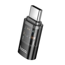 OTG-адаптер HOCO UA36D Type-C (папа) - Lightning (мама), чорний