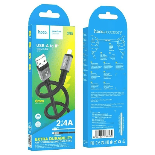 USB Кабель Hoco X85 Lightning 1m Black