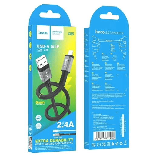 USB Кабель Hoco X85 Lightning 1m Black