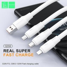 Кабель USB Denmen D28T USB - Type-C 5A OD6.0 120W