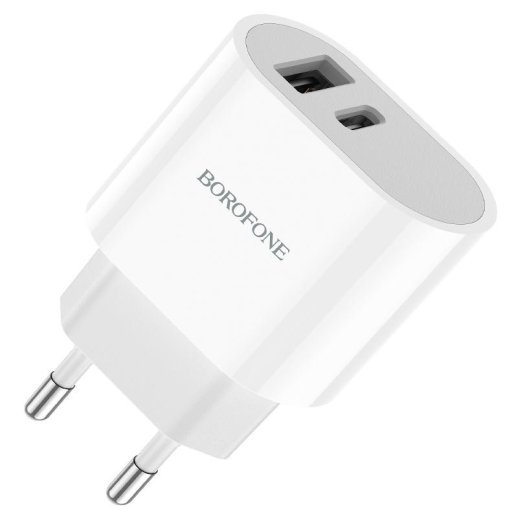 Мережевий зарядний пристрій BOROFONE BA62A Wiseacre dual port (1C1A) charger(EU)
