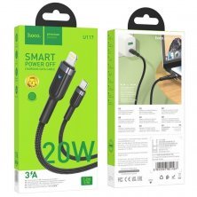 USB-C кабель HOCO U117 Type-C - Lightning 27W, 1 метр, чорний