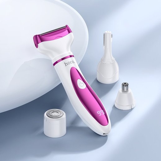 HOCO HP80 4-in-1 ladies trimmer and shaver, rose red