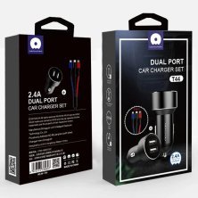 Автомобільний зарядний пристрій WUW T44 2USB 2.4A + USB 3В1 ЧОРНИЙ (35)