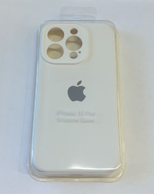 Чехол Silicone Case Copy Apple iPhone 15 Pro Square White, 02
