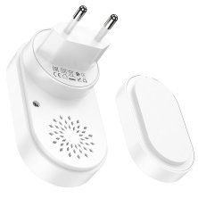 Бездротовий дверний дзвінок HOCO HI25 Low-Power Wireless Doorbell Set (до 20 м), білий
