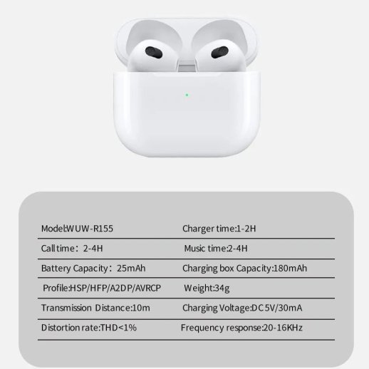 Бездротові навушники WUW R155 TWS Wireless earbuds (40)