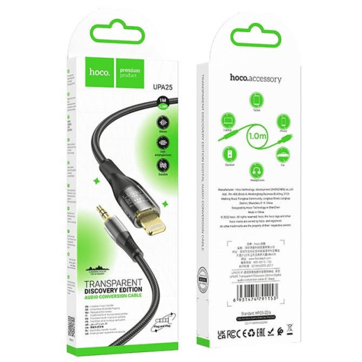 AUX Hoco UPA25 3,5 to Lightning Black