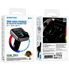 FM Модулятор BOROFONE BC50 38W TYPE-C PD 20W + USB QC3.0 18W Bluetooth / гучномовець