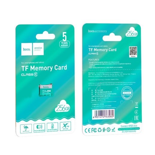 Карта памяти HOCO microSD 256Gb (A1/U3/Class 10)