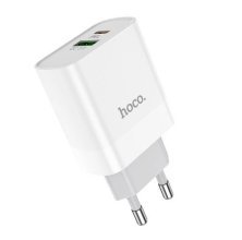 Мережевий зарядний пристрій HOCO C80A Rapido TYPE-C PD 20W + USB QC 3.0, БІЛИЙ