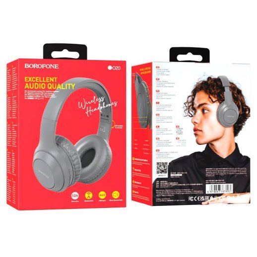 Бездротові повнорозмірні навушники BOROFONE BO20 Player, сірий