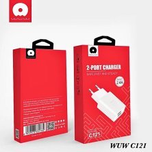 Мережевий зарядний пристрій WUW C121 2 USB PORTS 2.4A