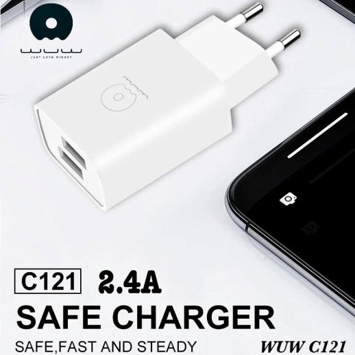 Мережевий зарядний пристрій WUW C121 2 USB PORTS 2.4A