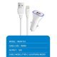 Автомобільний зарядний пристрій WUW T54 USB + TYPE-C 2.4A + кабель USB Lightning (20)
