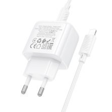 Мережевий зарядний пристрій HOCO CS53A TYPE-C PD 25W + КАБЕЛЬ TYPE-C - LIGHTNING, білий