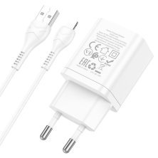 СЗУ HOCO N25 (2USB/2,1A) + USB - Lightning (белый)