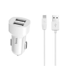 Автомобільний зарядний пристрій HOCO Z2A 2 USB 2.4A + кабель USB - Micro-USB