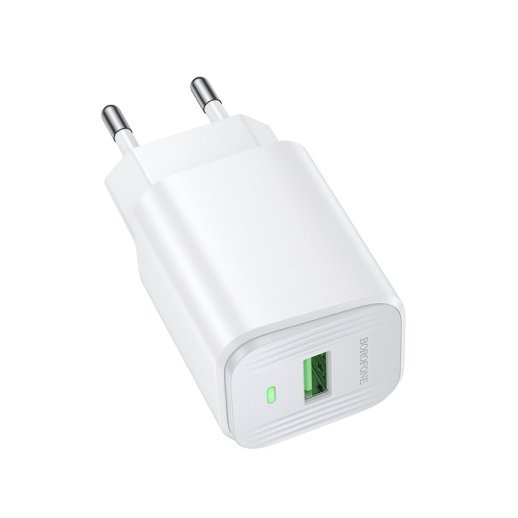 Мережевий зарядний пристрій Borofone BAS82A USB QC3.0, білий