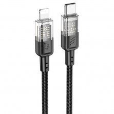 USB-C кабель HOCO U129 Type-C - Lightning тканина 1,20м ЧОРНИЙ