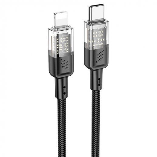 USB-C кабель HOCO U129 Type-C - Lightning тканина 1,20м ЧОРНИЙ