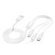 USB кабель HOCO X74 3в1: Lightning/Micro/Type-C, білий