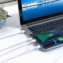 USB кабель HOCO X74 3в1: Lightning/Micro/Type-C, білий