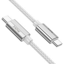 USB-C кабель HOCO U134 240W Type-C - Type-C 1.80м, СІРИЙ