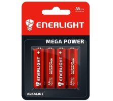 Батарейка AA лужна Enerlight Mega Power LR6 1.5V, 4 штуки RED БЛИСТЕР