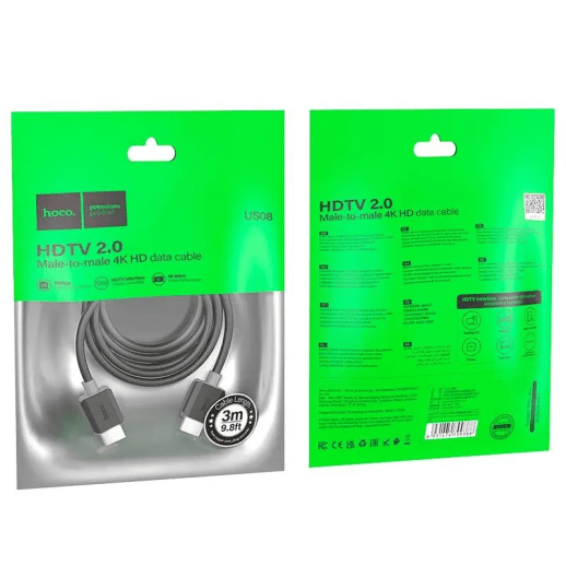 HDMI Cable Hoco US08 2.0 4K 3m Black