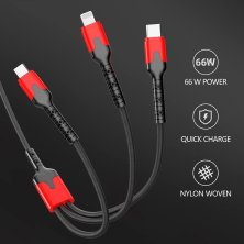USB Кабель Denmen D29E USB - Lightning/Micro/Type-C 66W (2,4A)