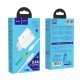 Мережевий зарядний пристрій HOCO C80A TYPE-C PD 20W + USB QC 3.0 + кабель TYPE-C - LIGHTNING, БІЛИЙ