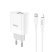 Мережевий зарядний пристрій HOCO C80A TYPE-C PD 20W + USB QC 3.0 + кабель TYPE-C - LIGHTNING, БІЛИЙ