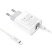 Мережевий зарядний пристрій HOCO C80A TYPE-C PD 20W + USB QC 3.0 + кабель TYPE-C - LIGHTNING, БІЛИЙ